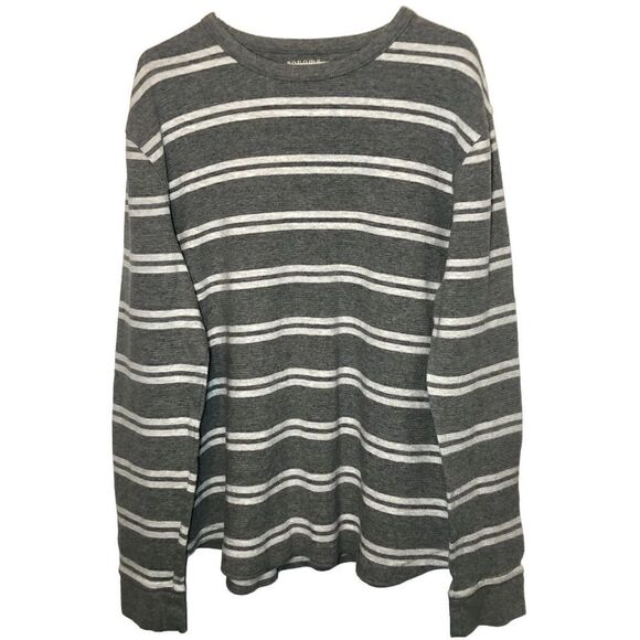 Sonoma Striped Thermal Shirt in Grey/White Men’s XL - Picture 1 of 7